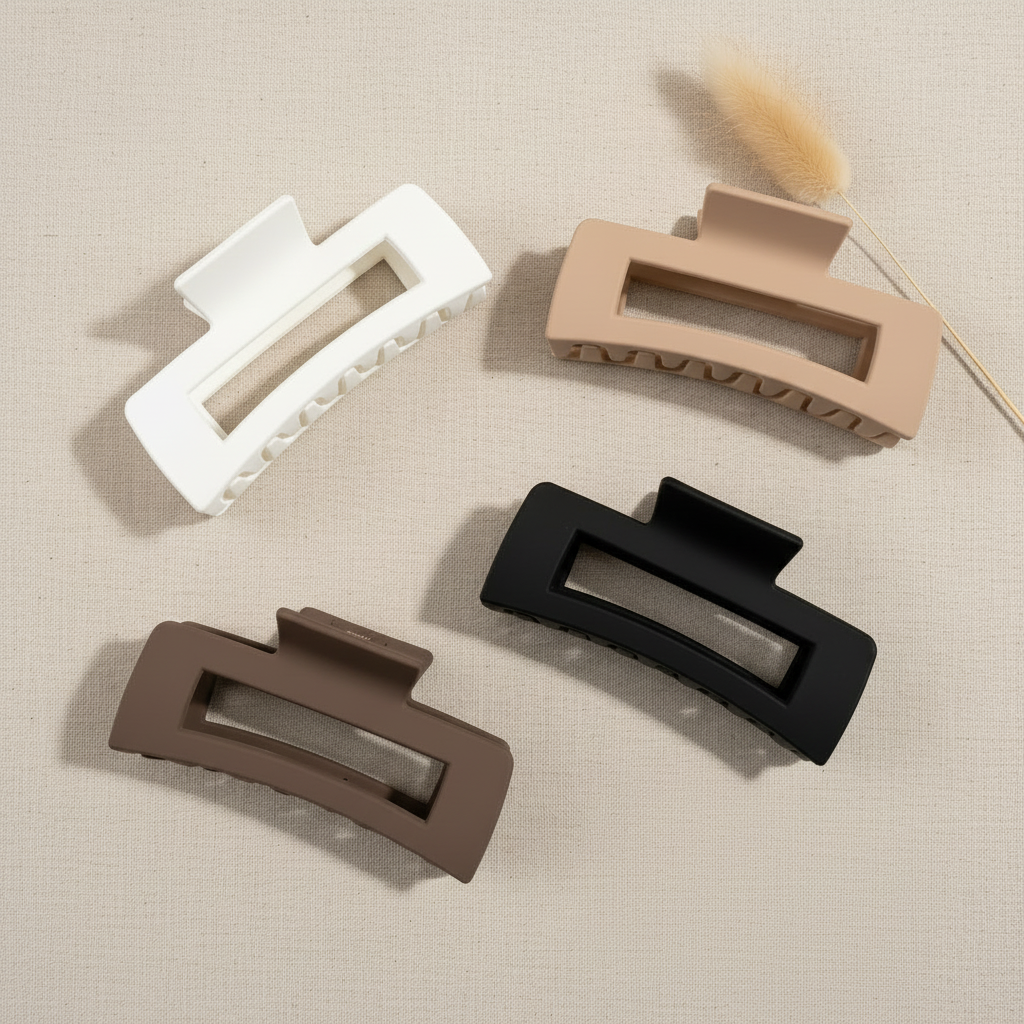 Hair Claw Clips Clean Flat Lay